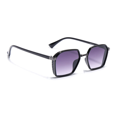 Eyejack Dark Grey Hexagonal Sunglasses for Men & Women (80745CL2133)