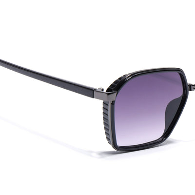 Eyejack Dark Grey Hexagonal Sunglasses for Men & Women (80745CL2133)