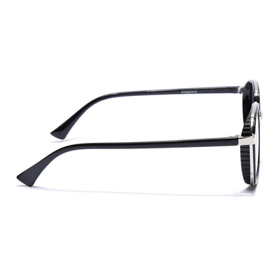 Eyejack Silver & Black Hexagonal Sunglasses for Men & Women (80745CL2134)