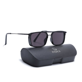 Eyejack Black Rectangle Polarized Sunglasses for Men & Women (80768CL2131)