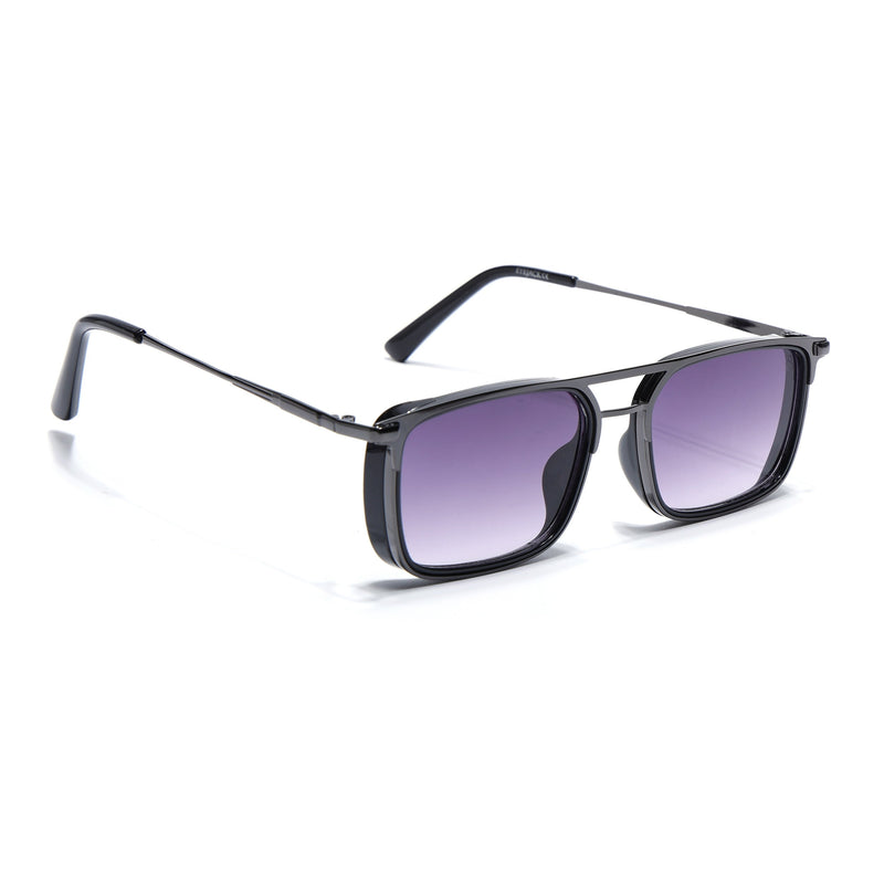 Eyejack Dark Grey Rectangle Polarized Sunglasses for Men & Women (80768CL2132)