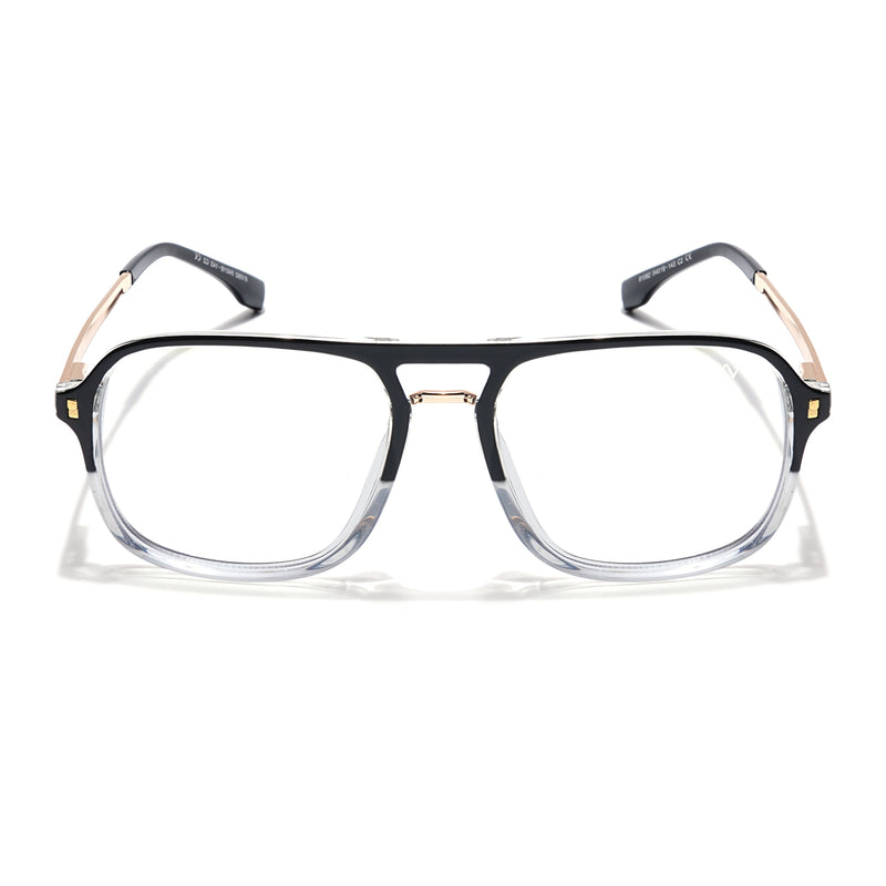 Voyage Veloura Select Black & Transparent Wayfarer Eyeglasses for Men & Women (81082SLMG6189-C3)
