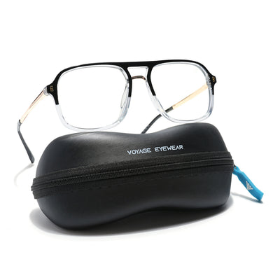 Voyage Veloura Select Black & Transparent Wayfarer Eyeglasses for Men & Women (81082SLMG6189-C3)