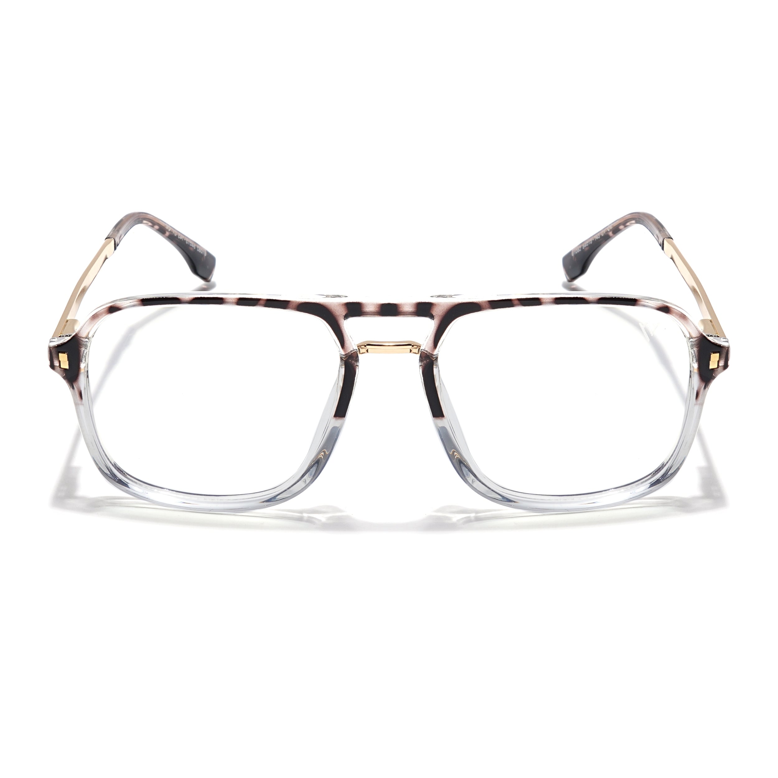 Voyage Veloura Select Demi Brown & Transparent Wayfarer Eyeglasses for Men & Women (81082SLMG6190-C4)