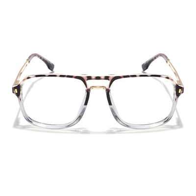 Voyage Veloura Select Demi Brown & Transparent Wayfarer Eyeglasses for Men & Women (81082SLMG6190-C4)