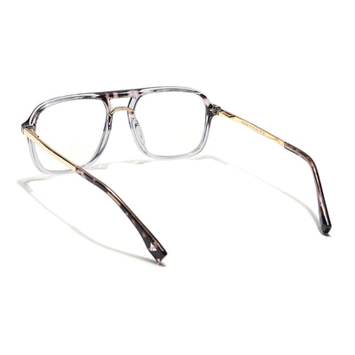 Voyage Veloura Select Demi Brown & Transparent Wayfarer Eyeglasses for Men & Women (81082SLMG6190-C4)