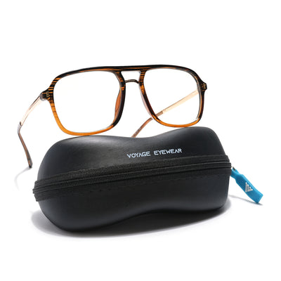 Voyage Veloura Select Black & Wine Wayfarer Eyeglasses for Men & Women (81082SLMG6191-C5)