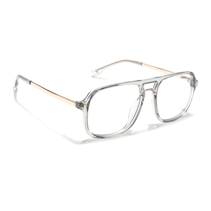 Voyage Veloura Select Silver & Transparent Wayfarer Eyeglasses for Men & Women (81082SLMG6192-C6)