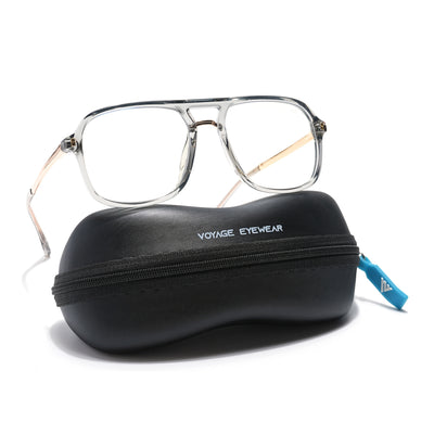 Voyage Veloura Select Silver & Transparent Wayfarer Eyeglasses for Men & Women (81082SLMG6192-C6)