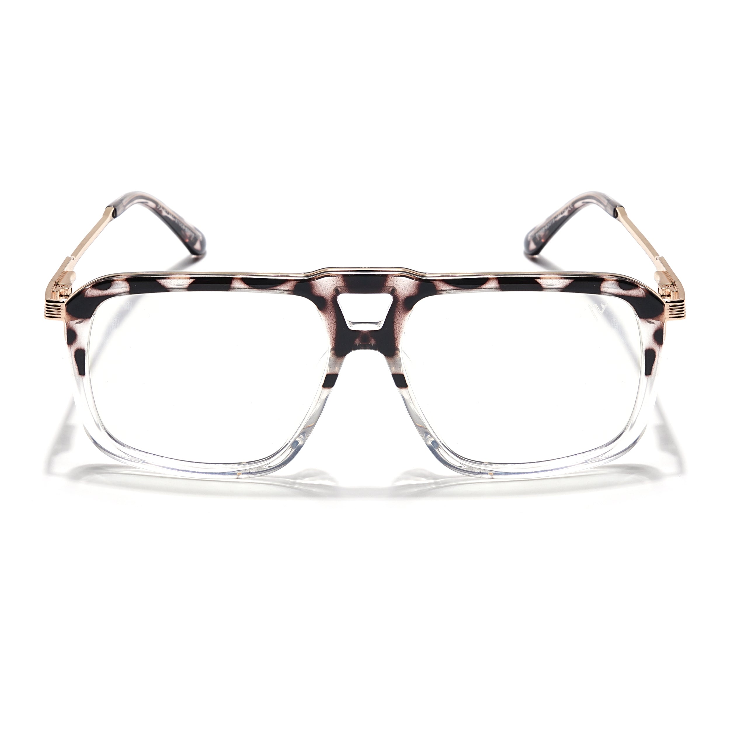 Voyage Veloura Select Demi Brown & Transparent Wayfarer Eyeglasses for Men & Women (81095SLMG6194-C2)