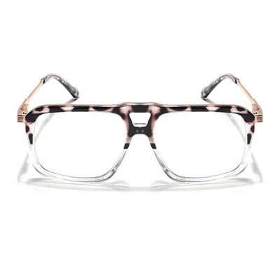 Voyage Veloura Select Demi Brown & Transparent Wayfarer Eyeglasses for Men & Women (81095SLMG6194-C2)
