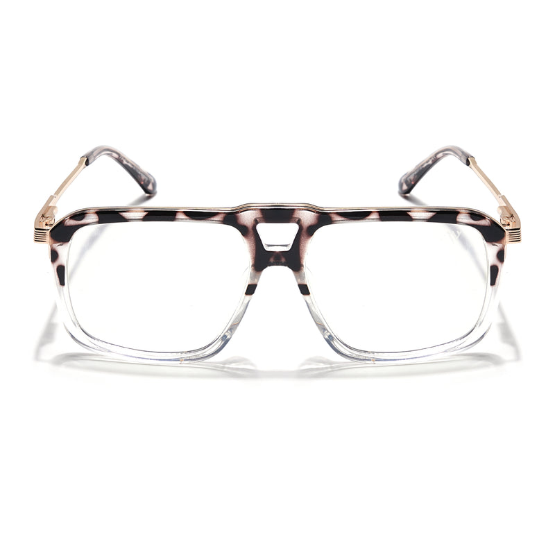 Voyage Veloura Select Demi Brown & Transparent Wayfarer Eyeglasses for Men & Women (81095SLMG6194-C2)