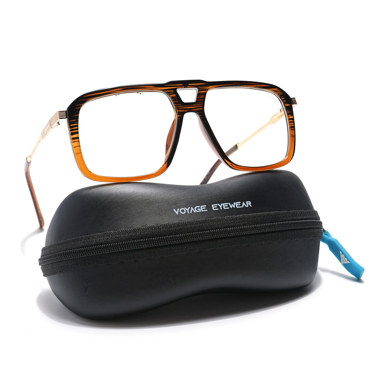 Voyage Veloura Select Black & Wine Wayfarer Eyeglasses for Men & Women (81095SLMG6195-C3)