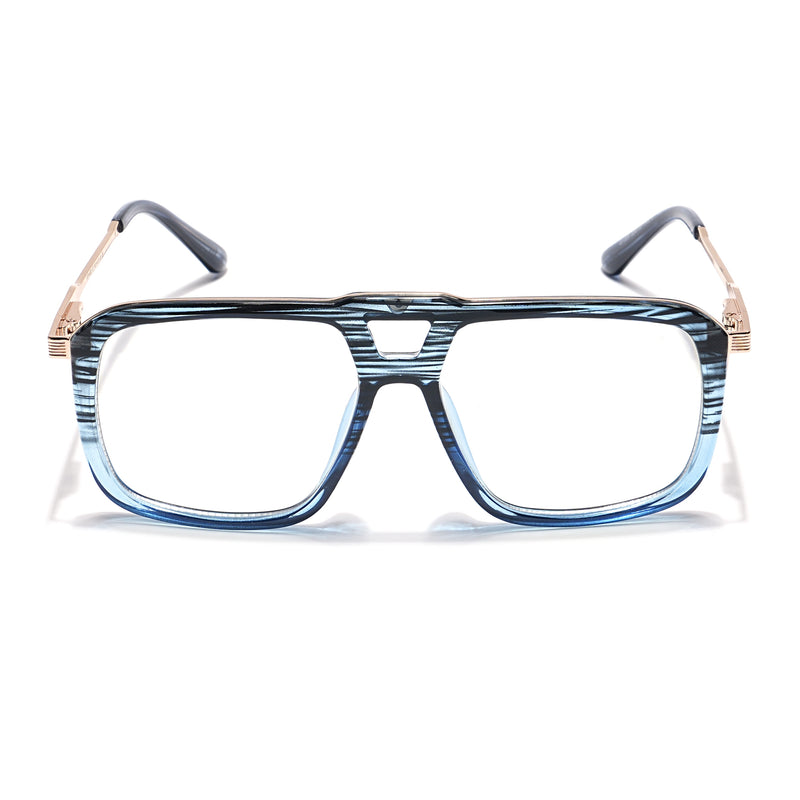 Voyage Veloura Select Black & Blue Wayfarer Eyeglasses for Men & Women (81095SLMG6196-C4)