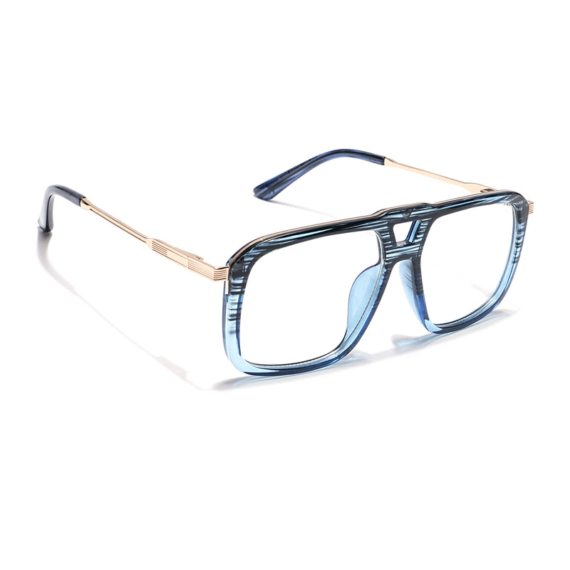 Voyage Veloura Select Black & Blue Wayfarer Eyeglasses for Men & Women (81095SLMG6196-C4)