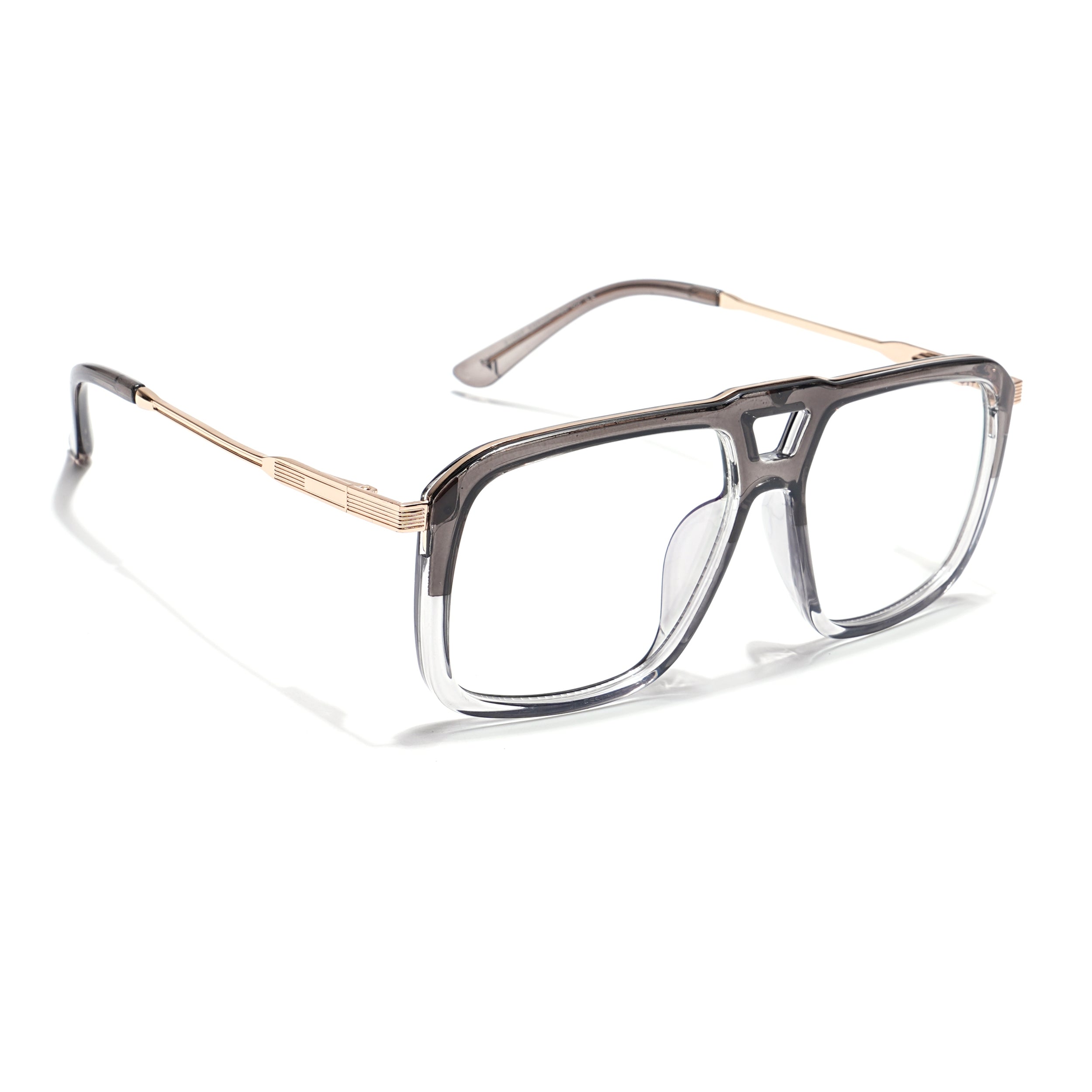 Voyage Veloura Select Silver & Transparent Wayfarer Eyeglasses for Men & Women (81095SLMG6197-C5)
