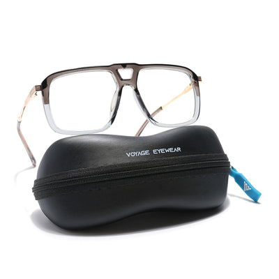 Voyage Veloura Select Silver & Transparent Wayfarer Eyeglasses for Men & Women (81095SLMG6197-C5)