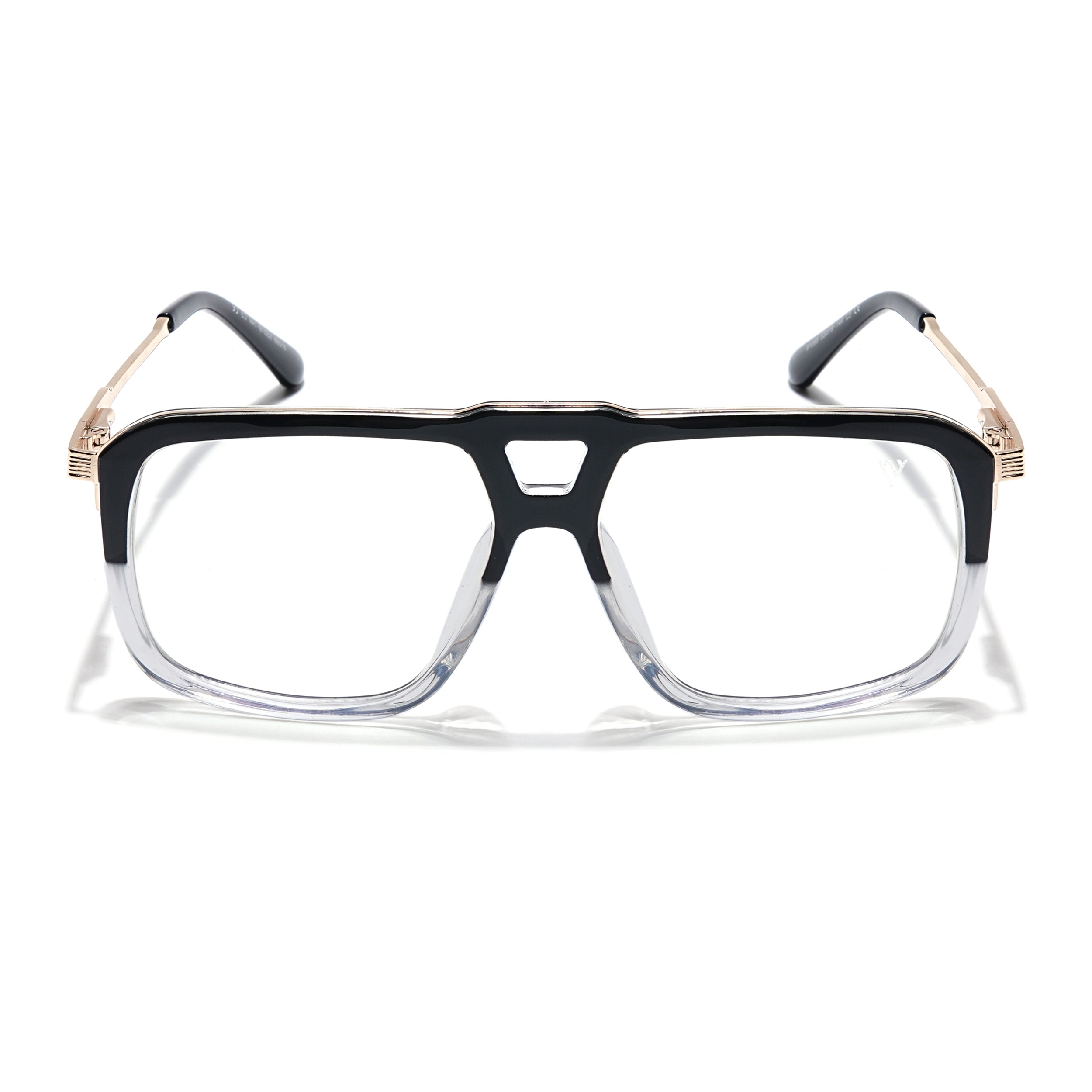 Voyage Veloura Select Black & Transparent Wayfarer Eyeglasses for Men & Women (81095SLMG6198-C6)