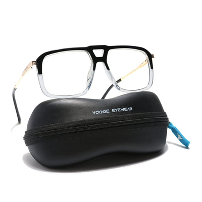 Voyage Veloura Select Black & Transparent Wayfarer Eyeglasses for Men & Women (81095SLMG6198-C6)