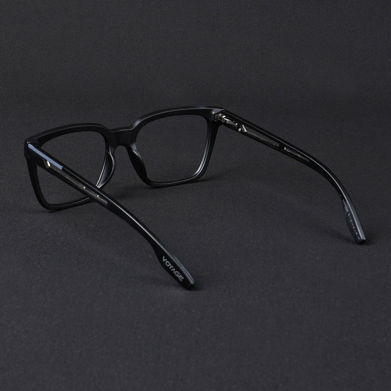 Voyage Lumina Black Wayfarer Eyeglasses for Men & Women (81202MG5391-C1)