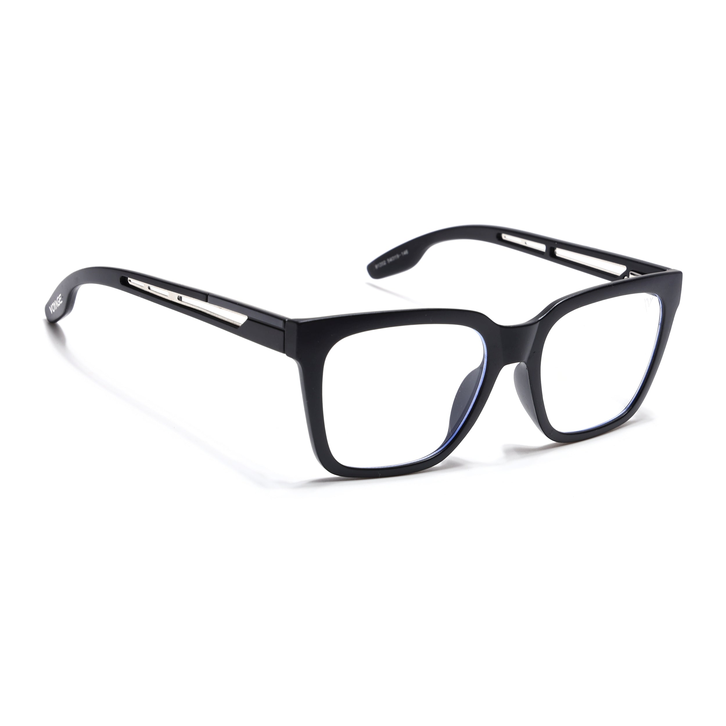Voyage Lumina Black Wayfarer Eyeglasses for Men & Women (81202MG5391-C1)