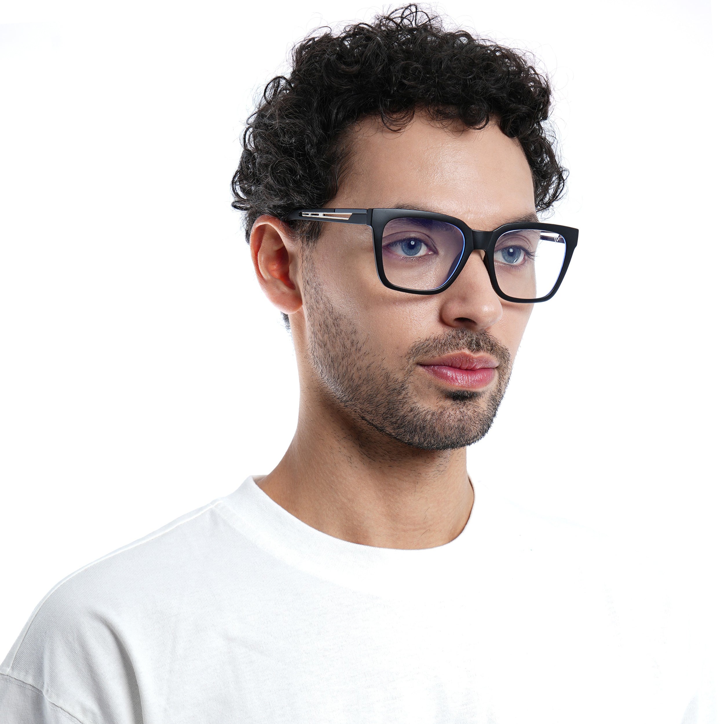 Voyage Lumina Black Wayfarer Eyeglasses for Men & Women (81202MG5391-C1)