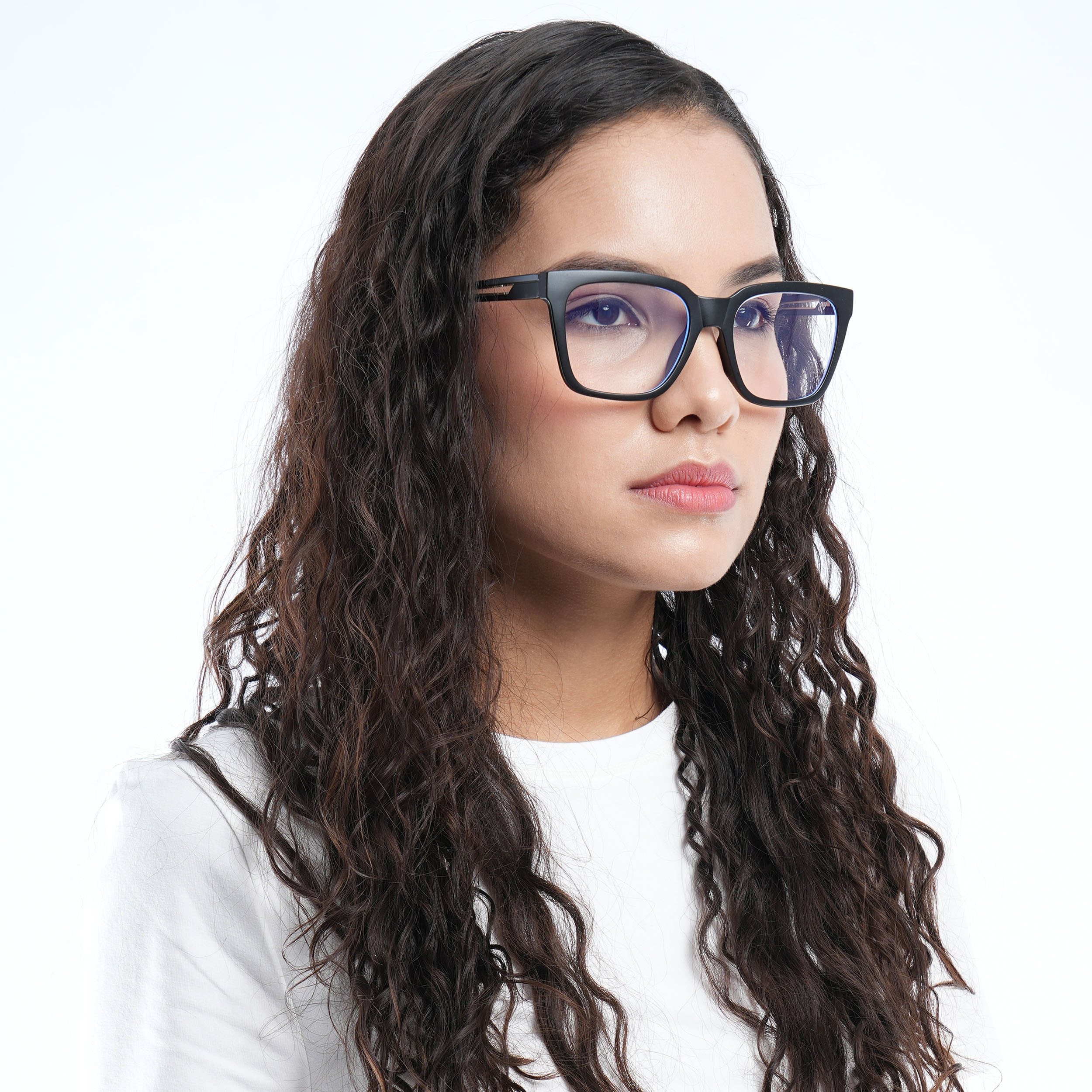 Voyage Lumina Black Wayfarer Eyeglasses for Men & Women (81202MG5391-C1)