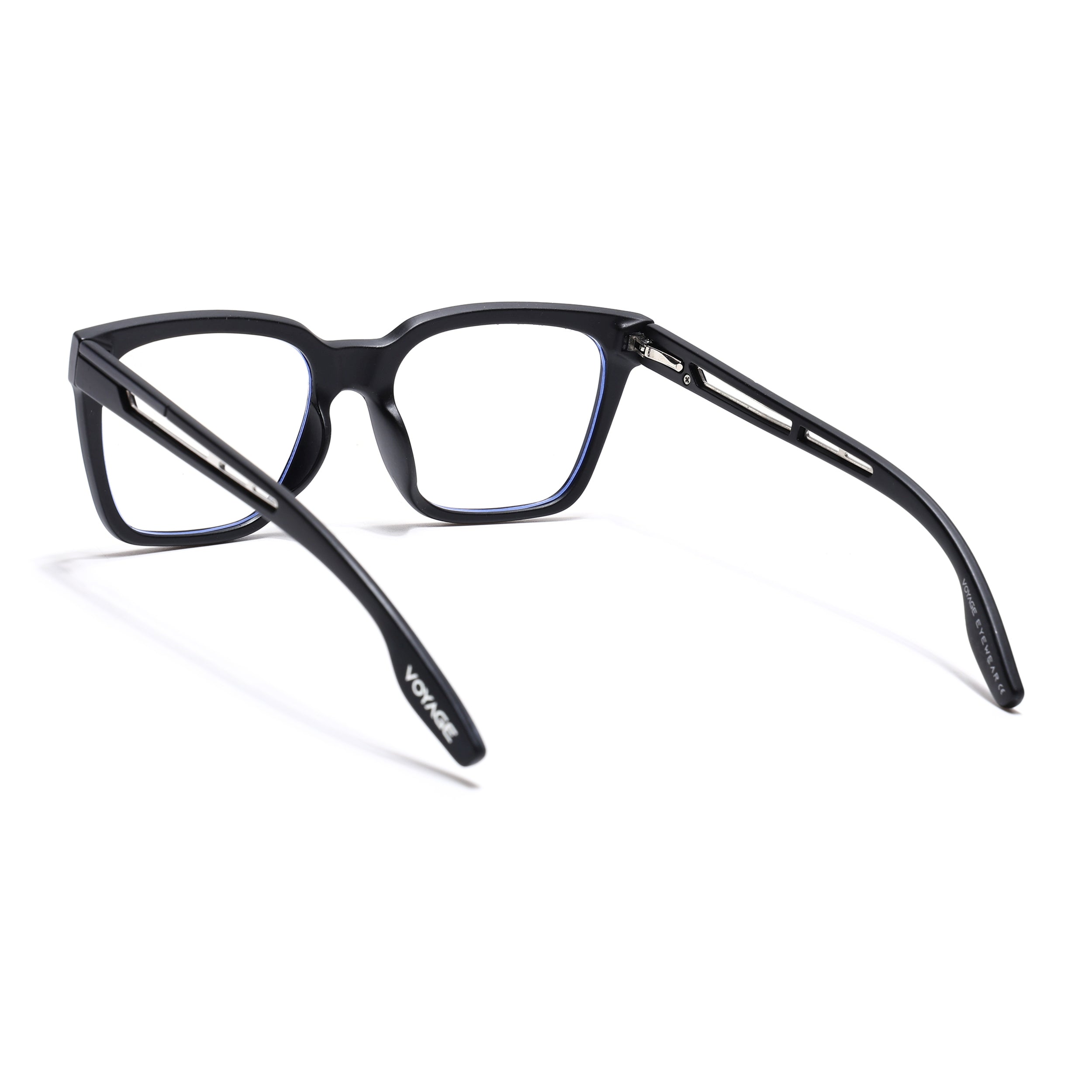 Voyage Lumina Black Wayfarer Eyeglasses for Men & Women (81202MG5391-C1)