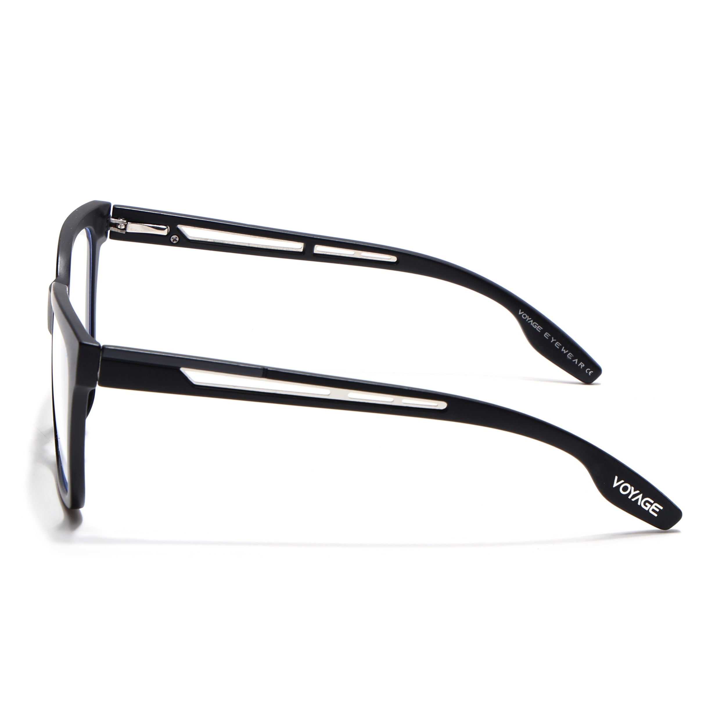 Voyage Lumina Black Wayfarer Eyeglasses for Men & Women (81202MG5391-C1)