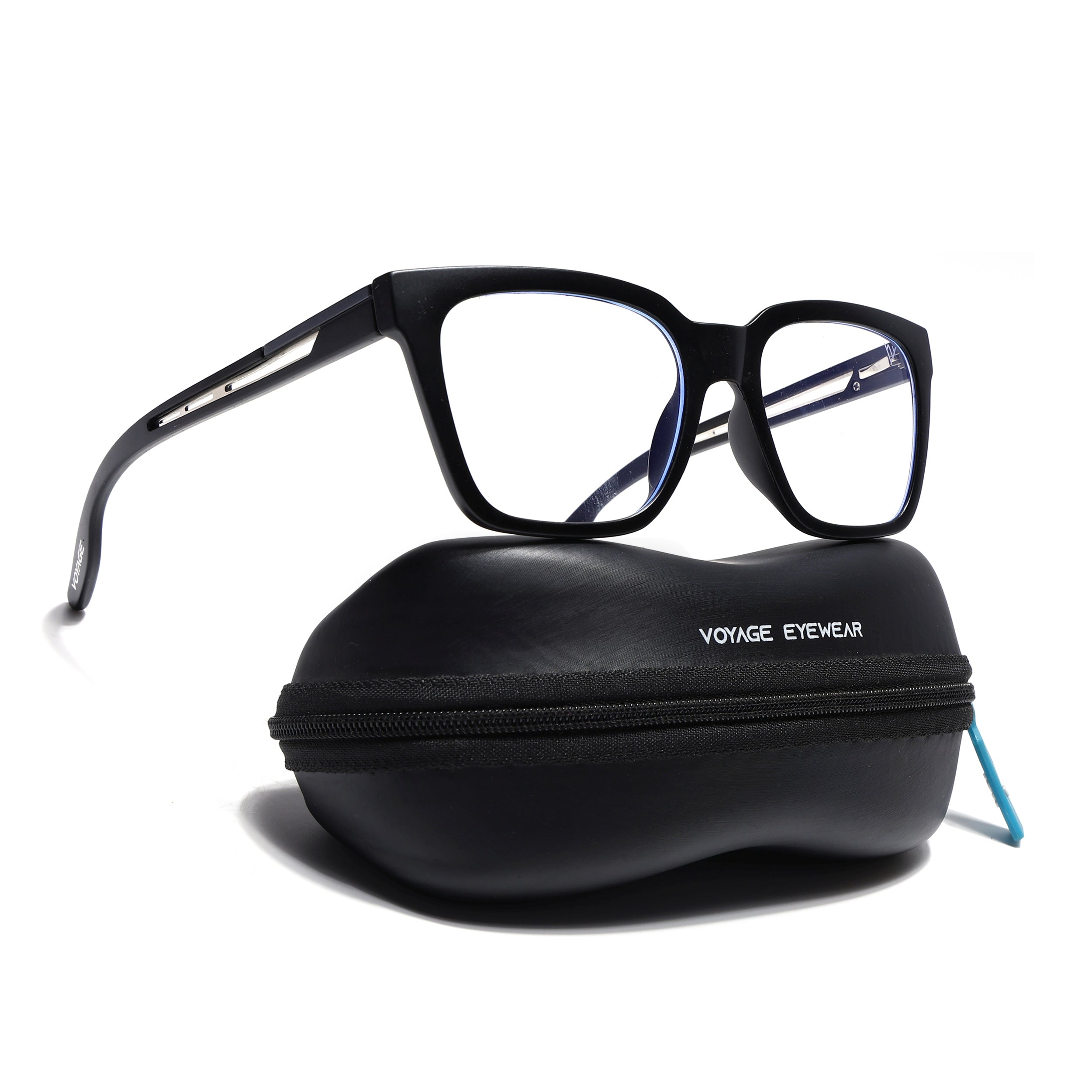 Voyage Lumina Black Wayfarer Eyeglasses for Men & Women (81202MG5391-C1)
