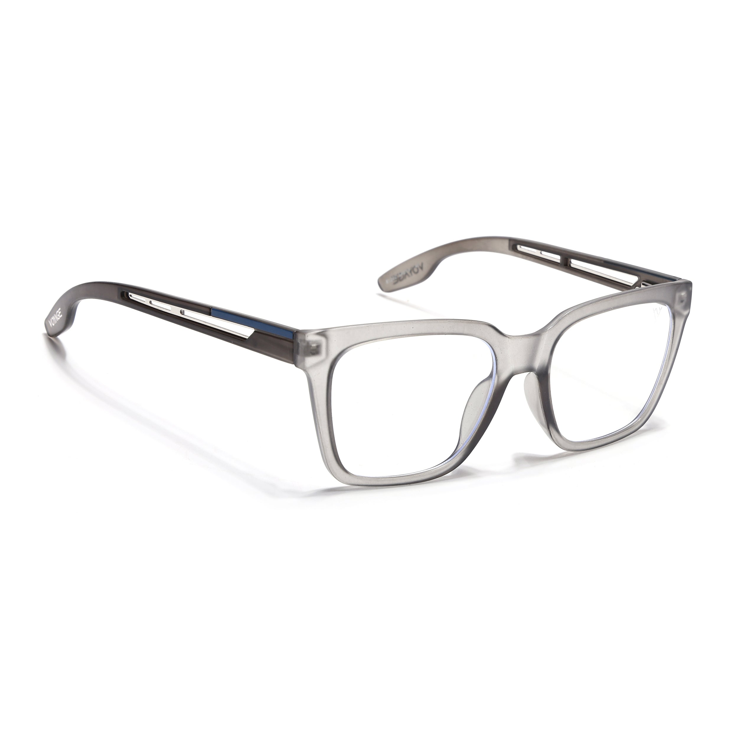 Voyage Lumina Grey Wayfarer Eyeglasses for Men & Women (81202MG5392-C2)