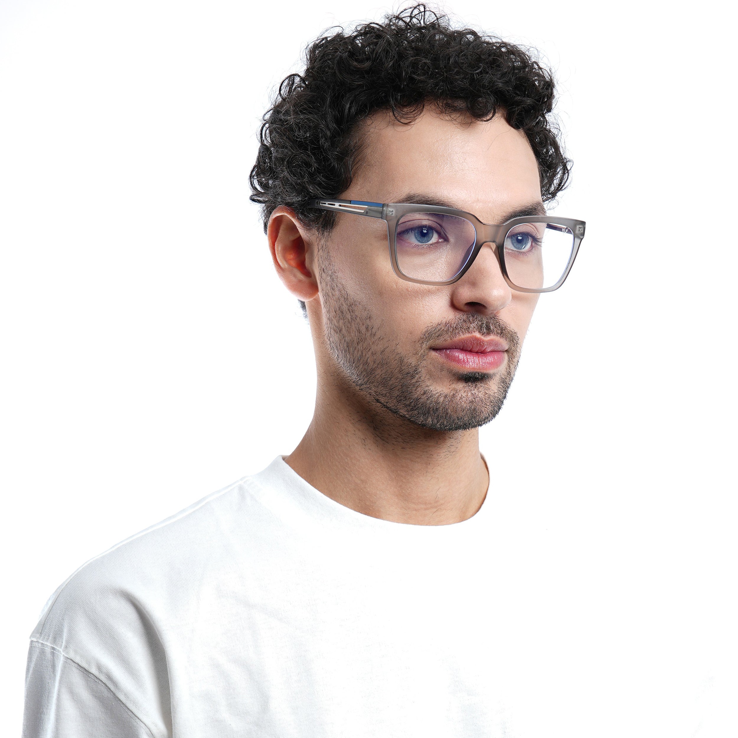 Voyage Lumina Grey Wayfarer Eyeglasses for Men & Women (81202MG5392-C2)