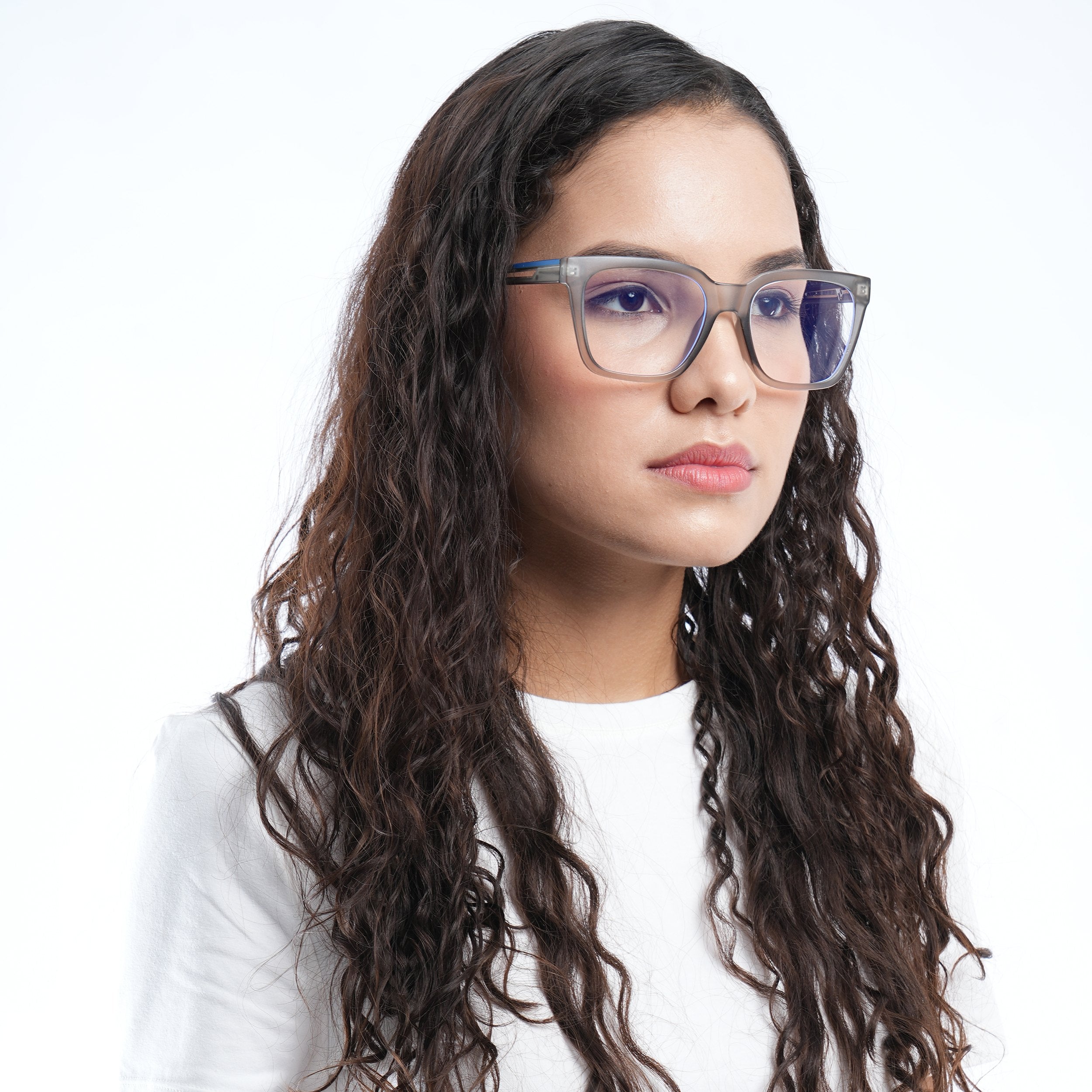 Voyage Lumina Grey Wayfarer Eyeglasses for Men & Women (81202MG5392-C2)