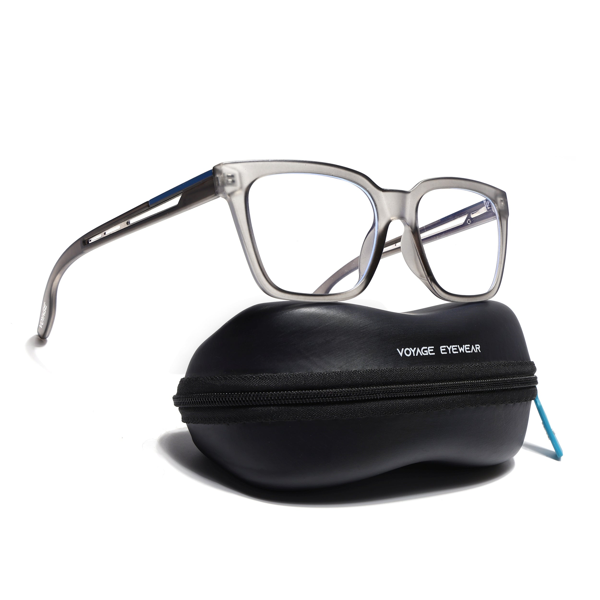 Voyage Lumina Grey Wayfarer Eyeglasses for Men & Women (81202MG5392-C2)