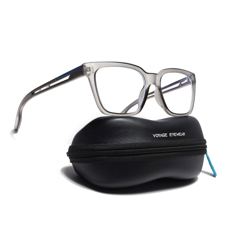 Voyage Lumina Grey Wayfarer Eyeglasses for Men & Women (81202MG5392-C2)