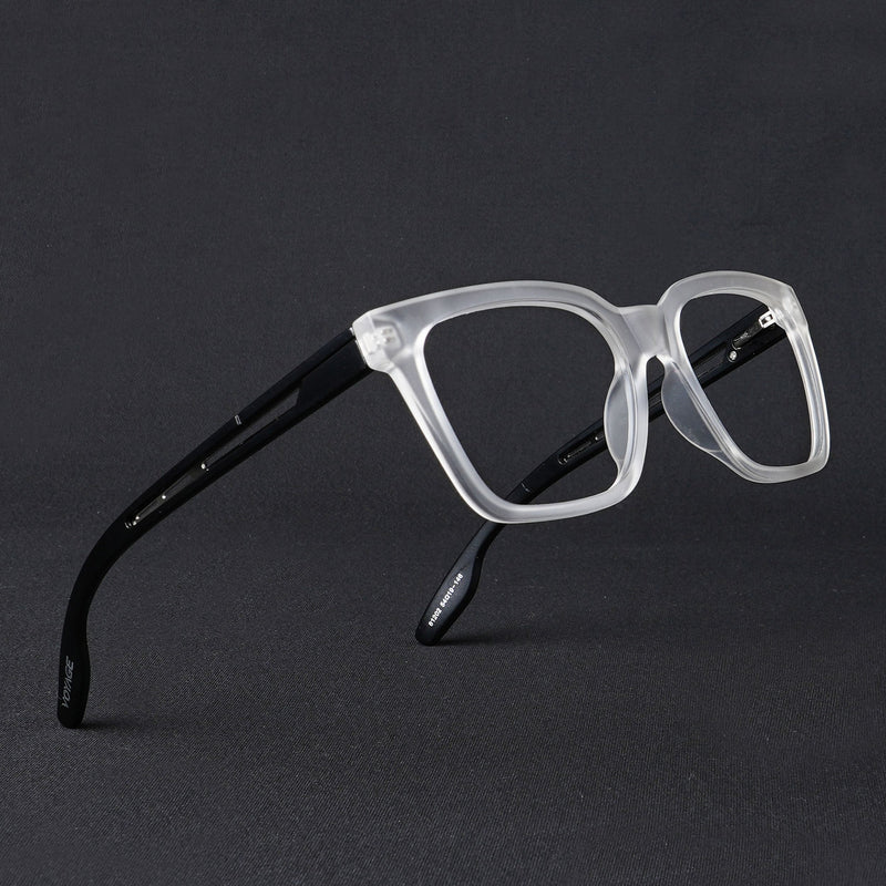 Voyage Lumina Matt Transparent Wayfarer Eyeglasses for Men & Women (81202MG5393-C3)