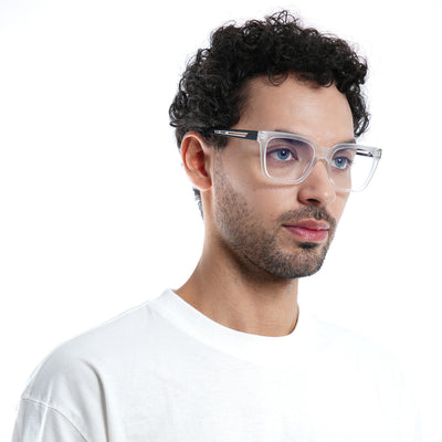 Voyage Lumina Matt Transparent Wayfarer Eyeglasses for Men & Women (81202MG5393-C3)