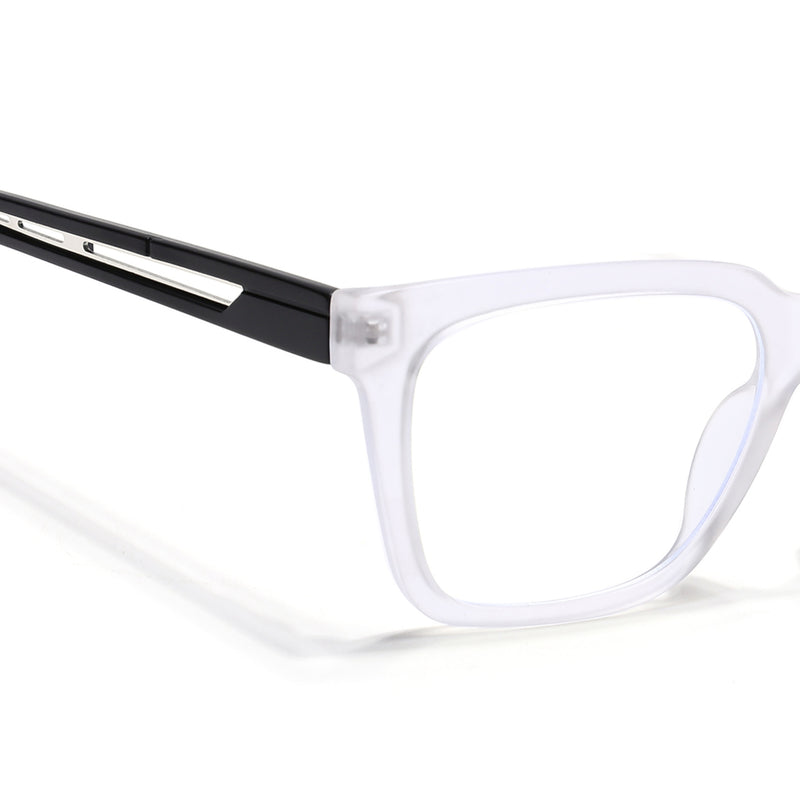 Voyage Lumina Matt Transparent Wayfarer Eyeglasses for Men & Women (81202MG5393-C3)