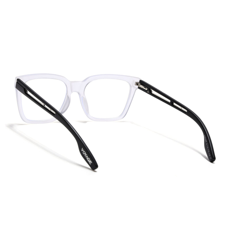 Voyage Lumina Matt Transparent Wayfarer Eyeglasses for Men & Women (81202MG5393-C3)