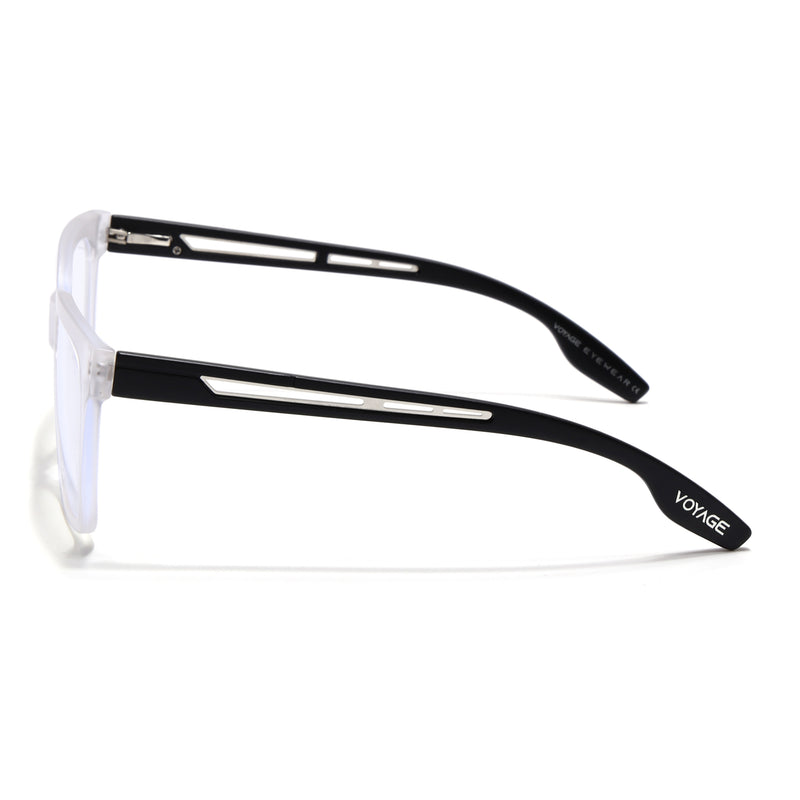 Voyage Lumina Matt Transparent Wayfarer Eyeglasses for Men & Women (81202MG5393-C3)