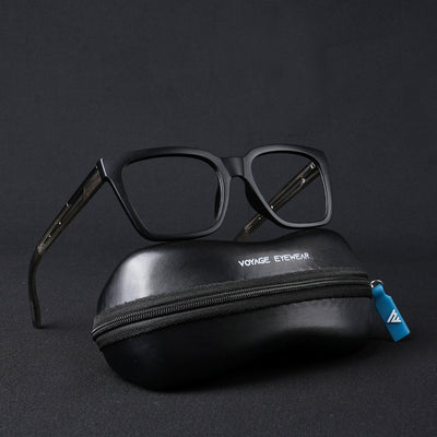 Voyage Lumina Black Wayfarer Eyeglasses for Men & Women (81202MG5394-C4)
