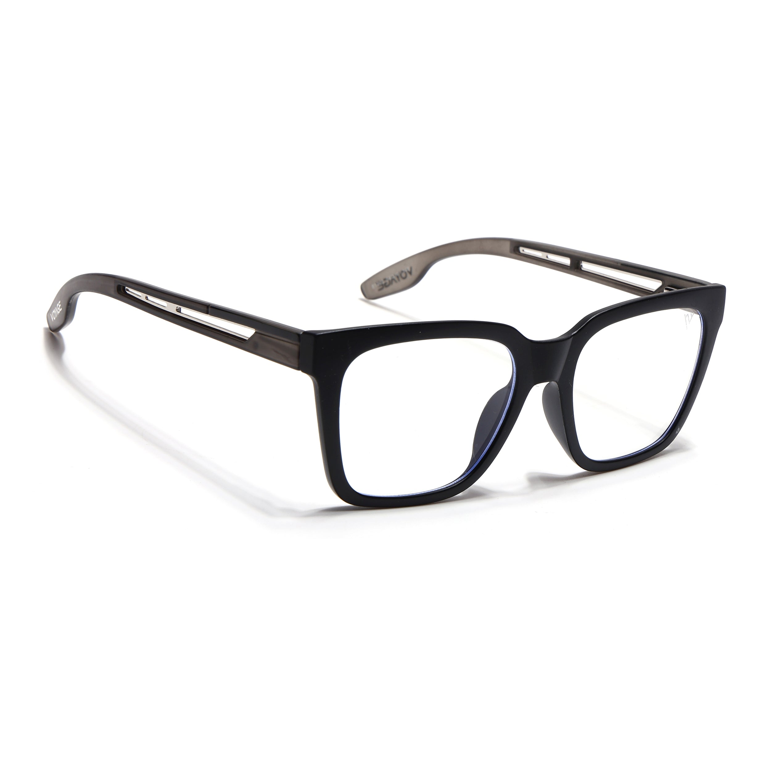 Voyage Lumina Black Wayfarer Eyeglasses for Men & Women (81202MG5394-C4)