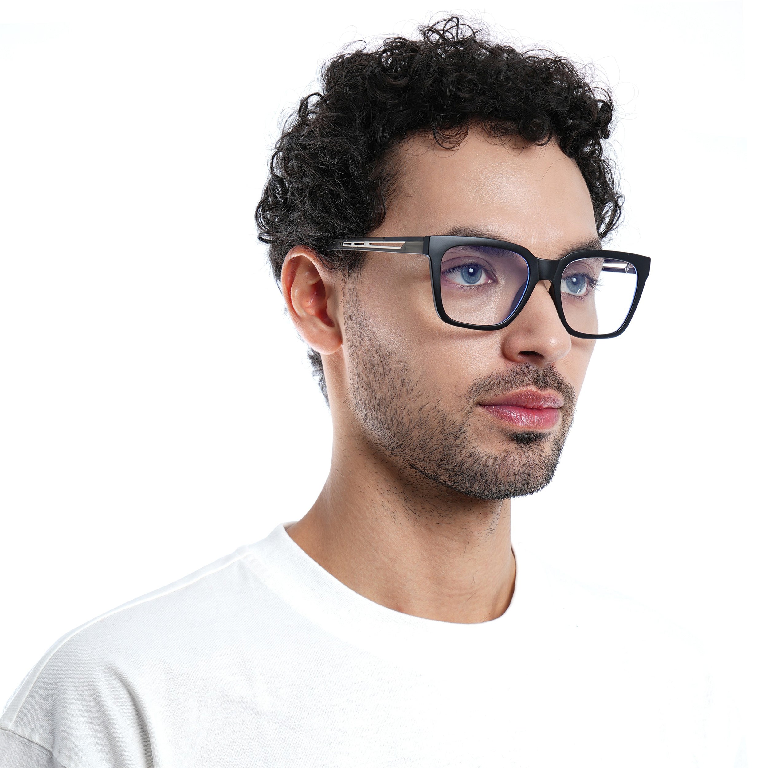 Voyage Lumina Black Wayfarer Eyeglasses for Men & Women (81202MG5394-C4)