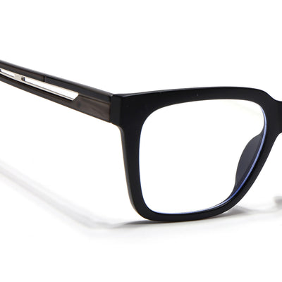Voyage Lumina Black Wayfarer Eyeglasses for Men & Women (81202MG5394-C4)