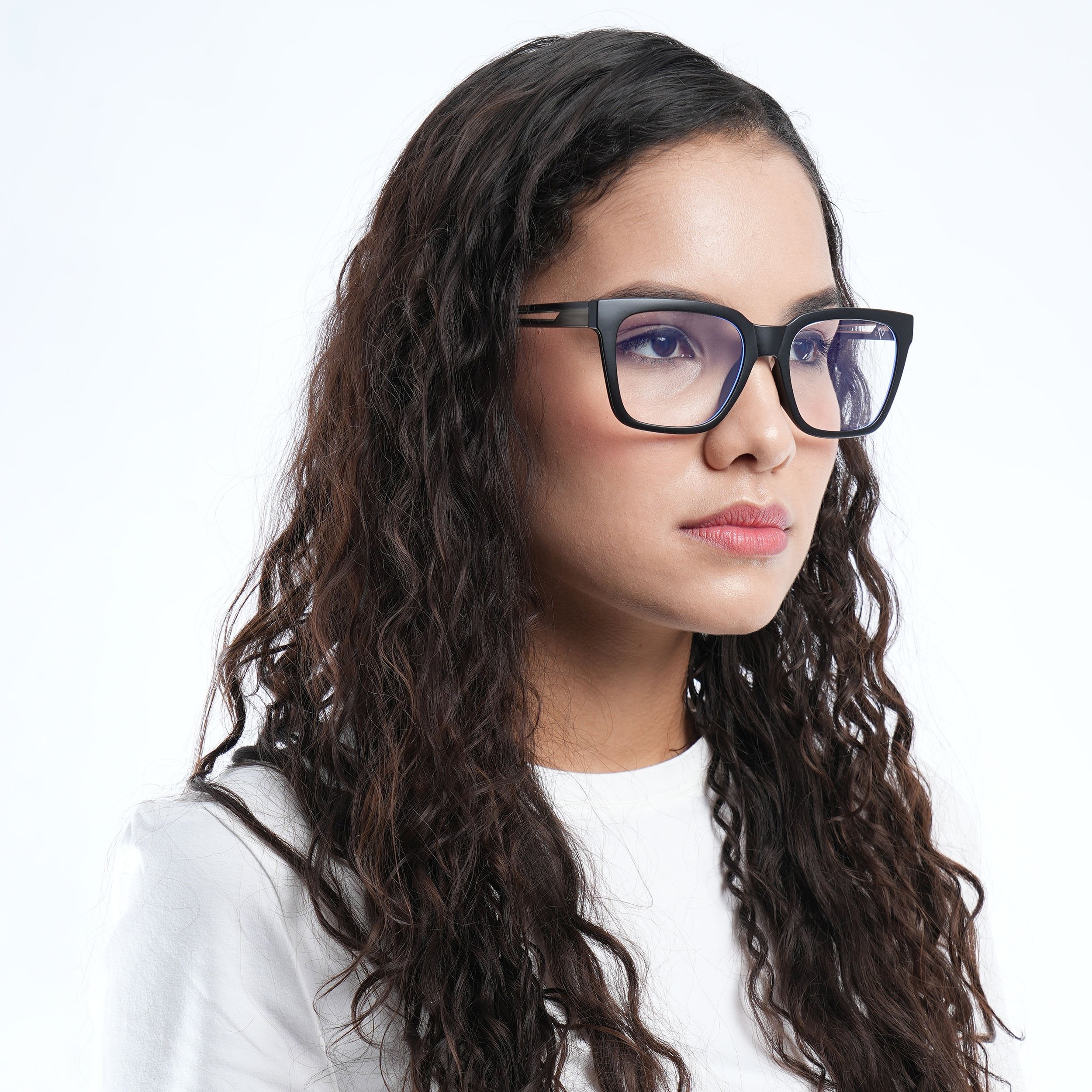 Voyage Lumina Black Wayfarer Eyeglasses for Men & Women (81202MG5394-C4)