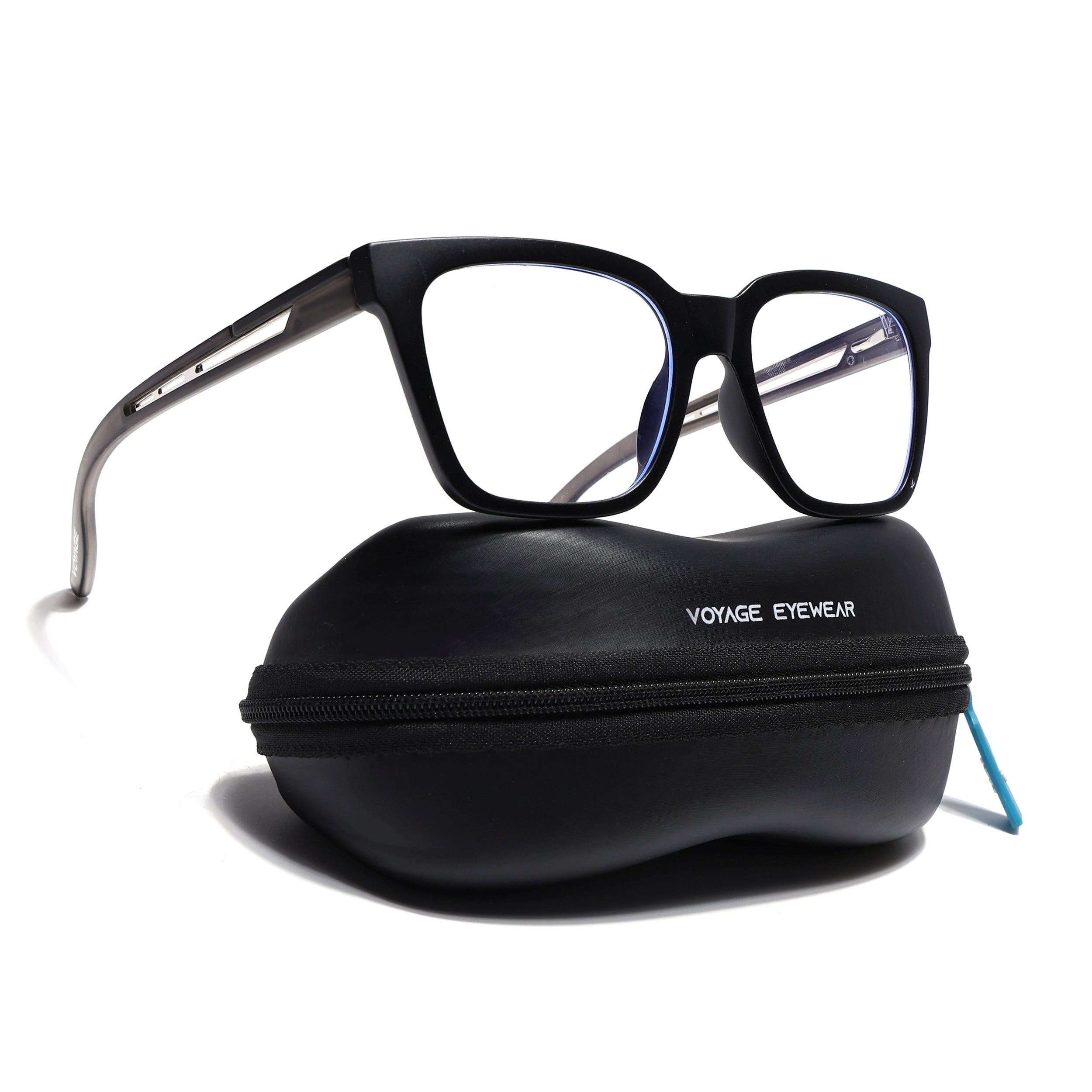 Voyage Lumina Black Wayfarer Eyeglasses for Men & Women (81202MG5394-C4)