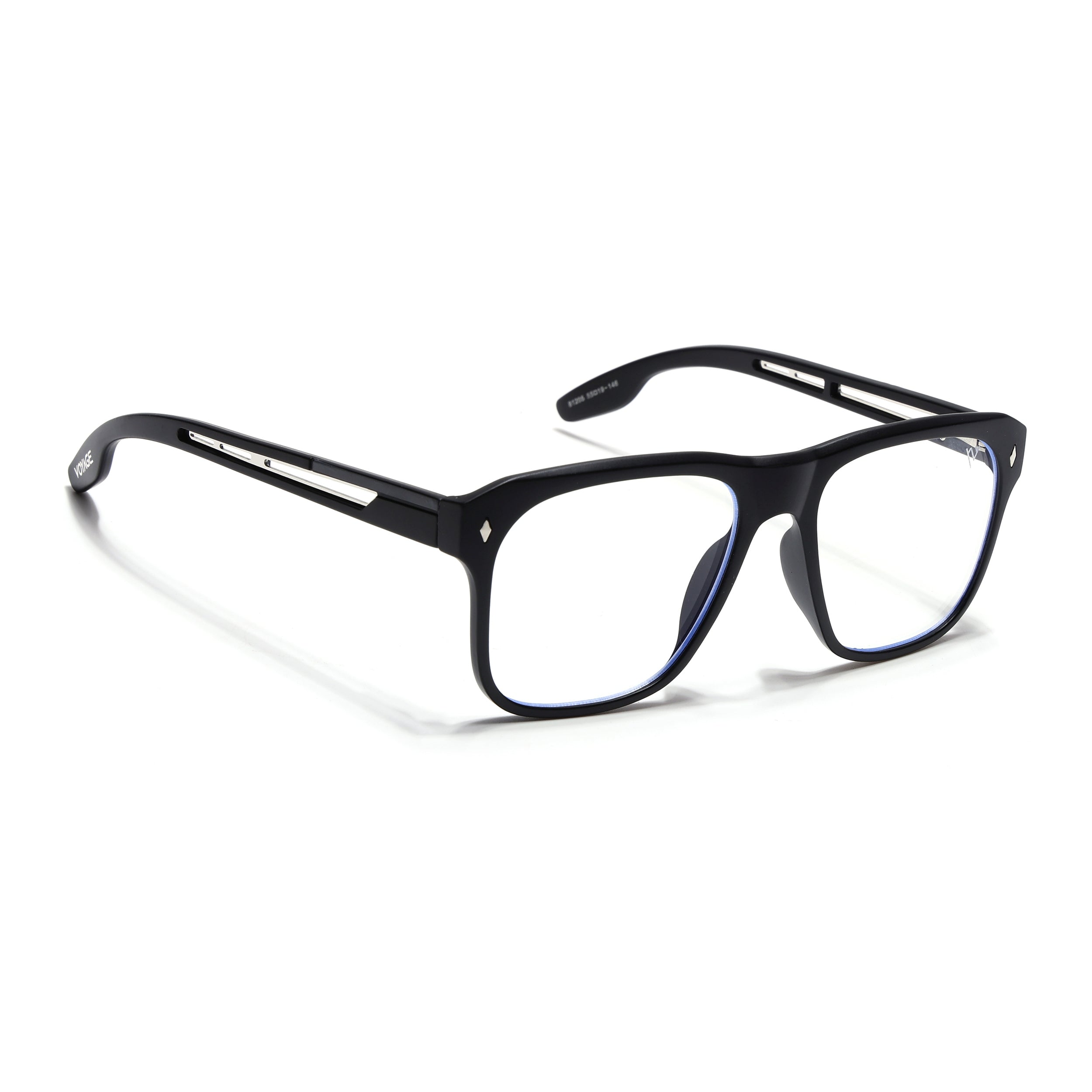 Voyage Lumina Black Wayfarer Eyeglasses for Men & Women (81205MG5396-C1)