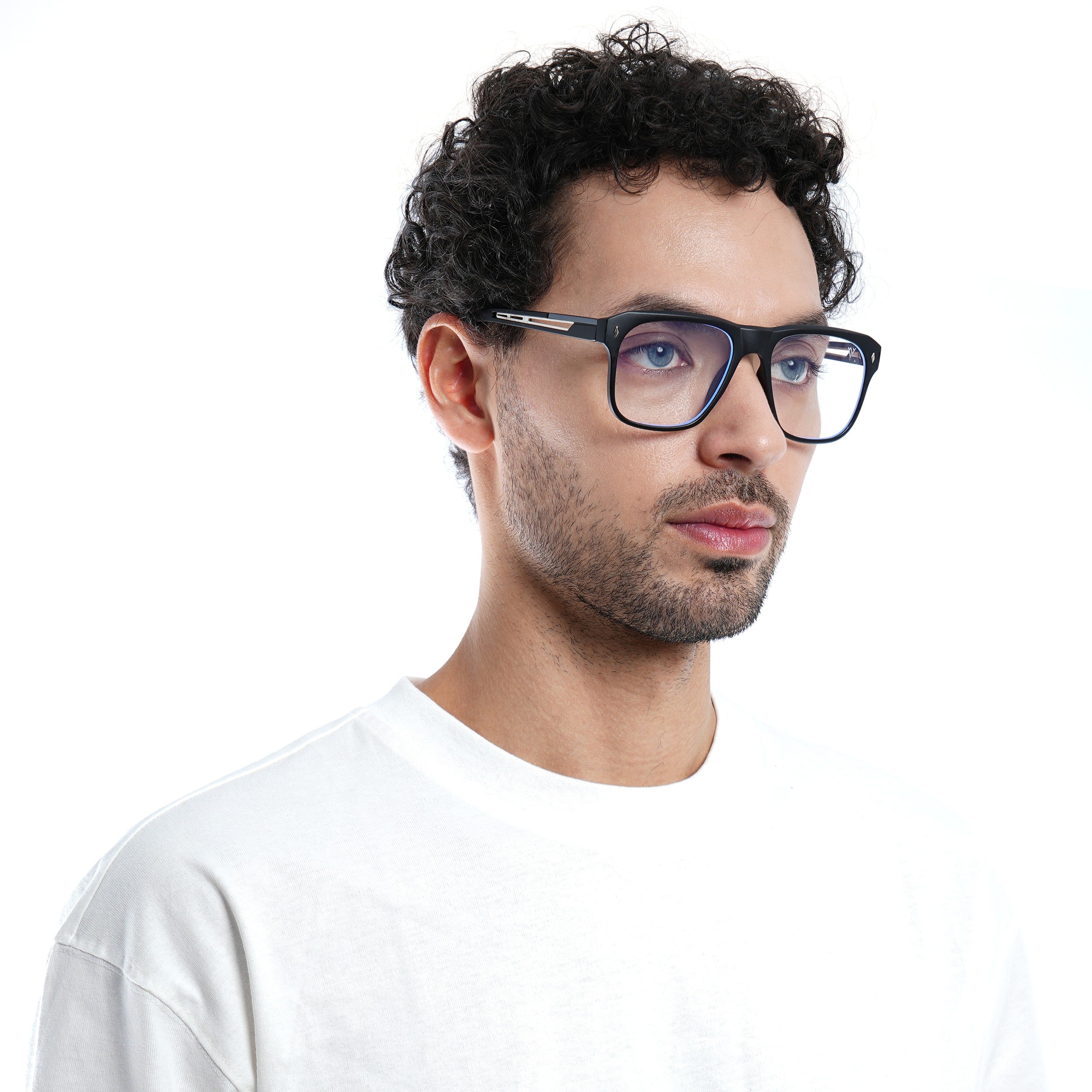 Voyage Lumina Black Wayfarer Eyeglasses for Men & Women (81205MG5396-C1)