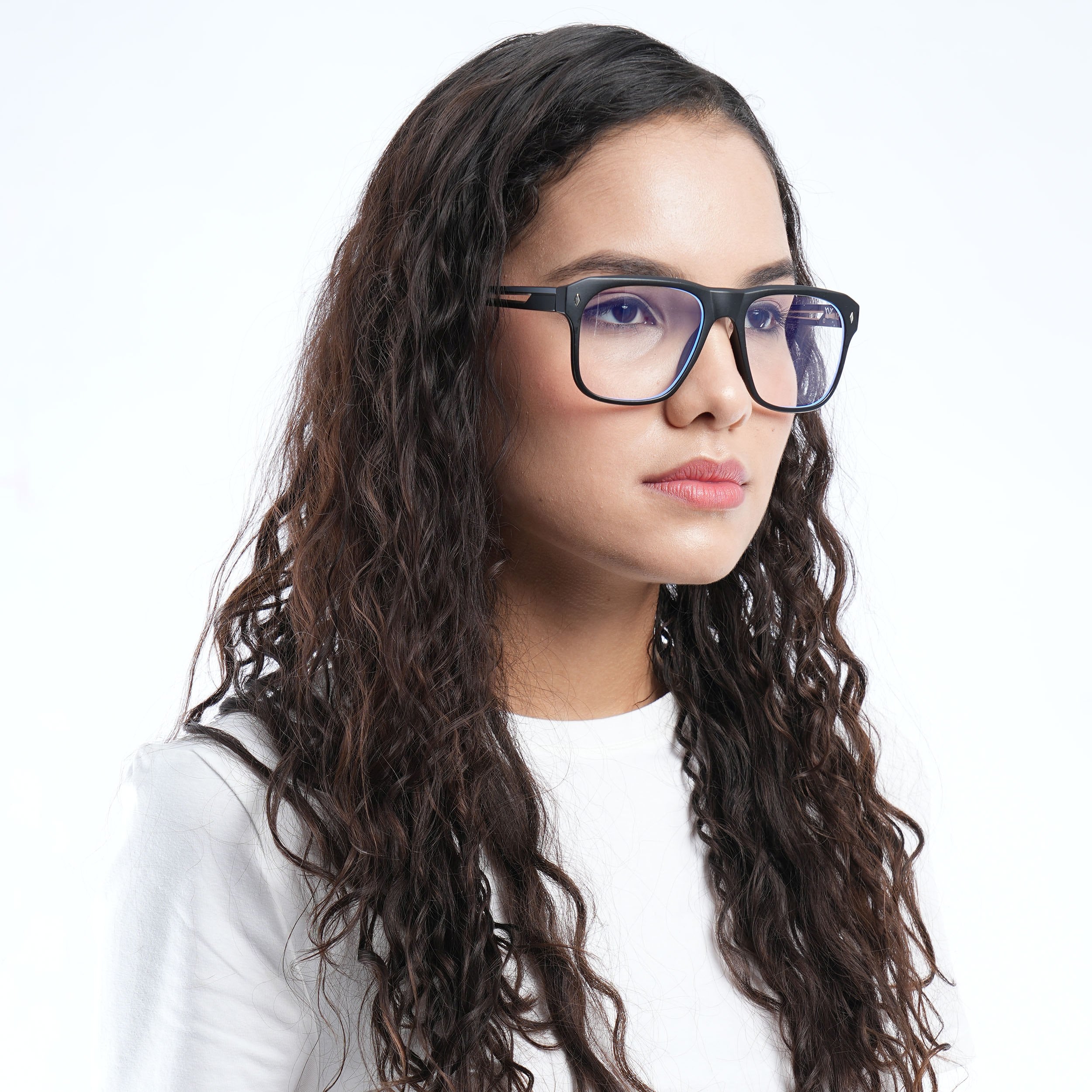 Voyage Lumina Black Wayfarer Eyeglasses for Men & Women (81205MG5396-C1)