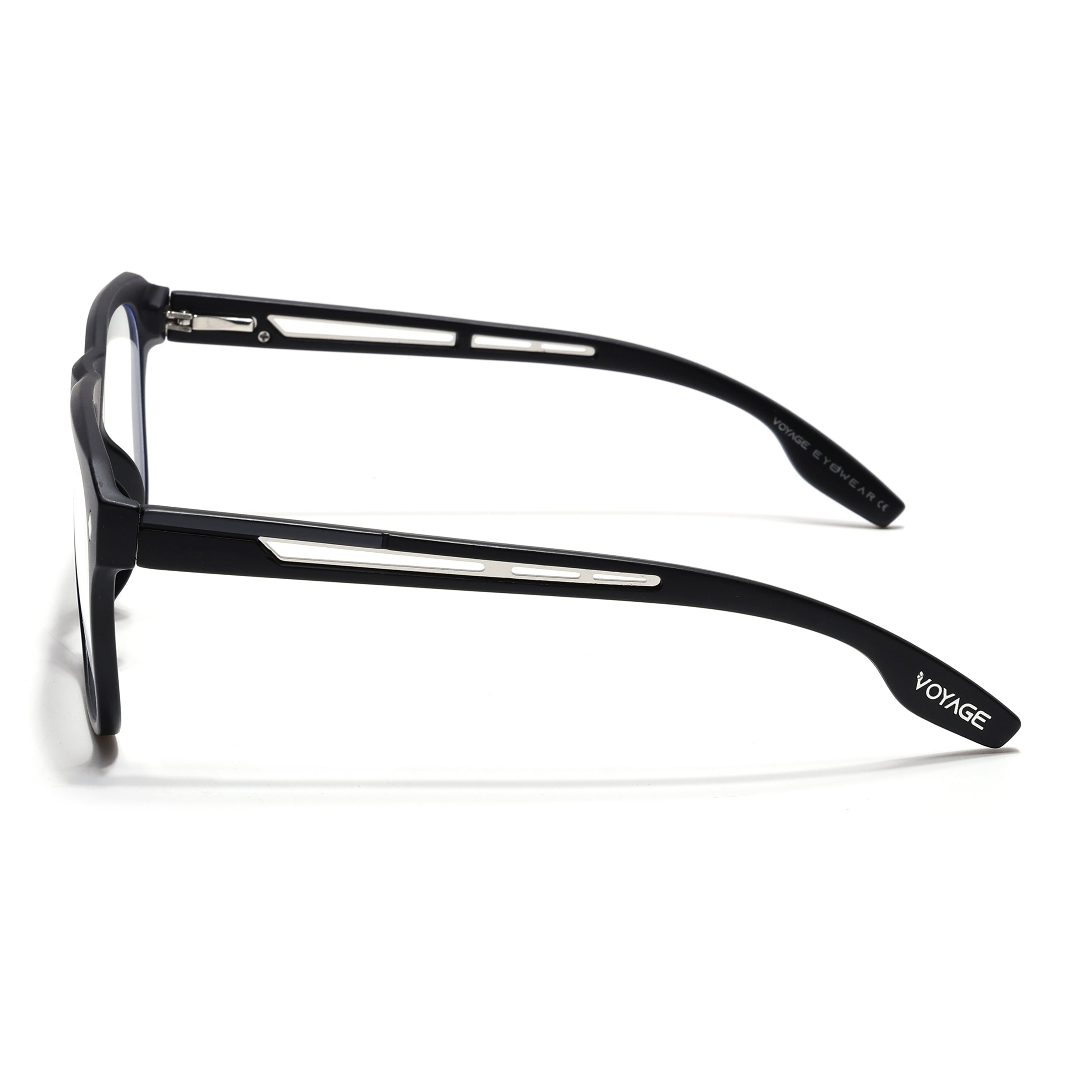 Voyage Lumina Black Wayfarer Eyeglasses for Men & Women (81205MG5396-C1)